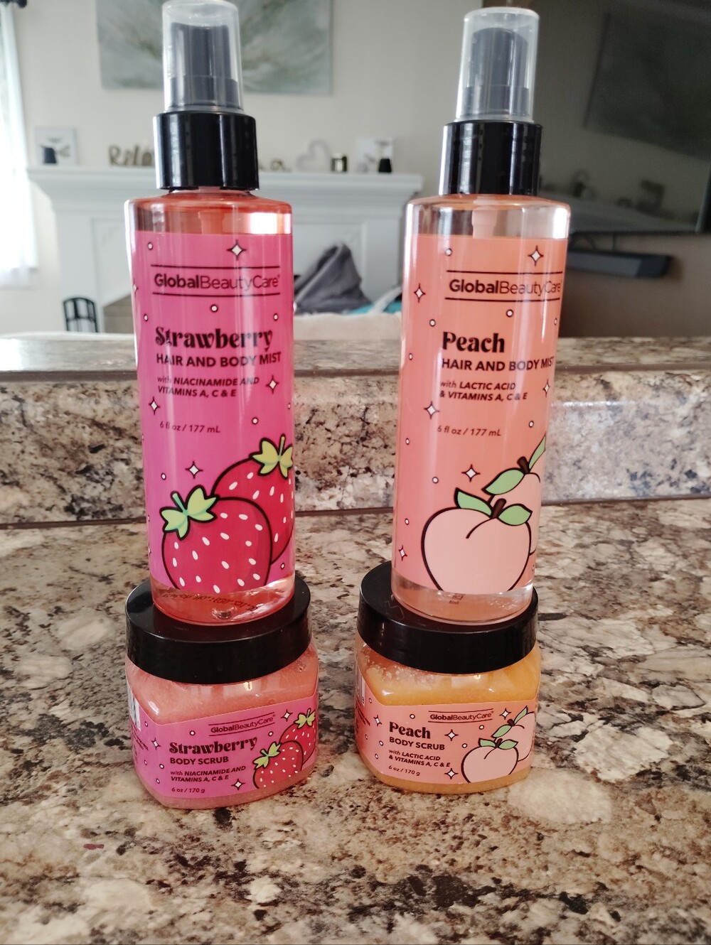 GlobalBeautyCare Strawberry Hair & Body Mist - Peach Hair And Body Mist &  Scrub